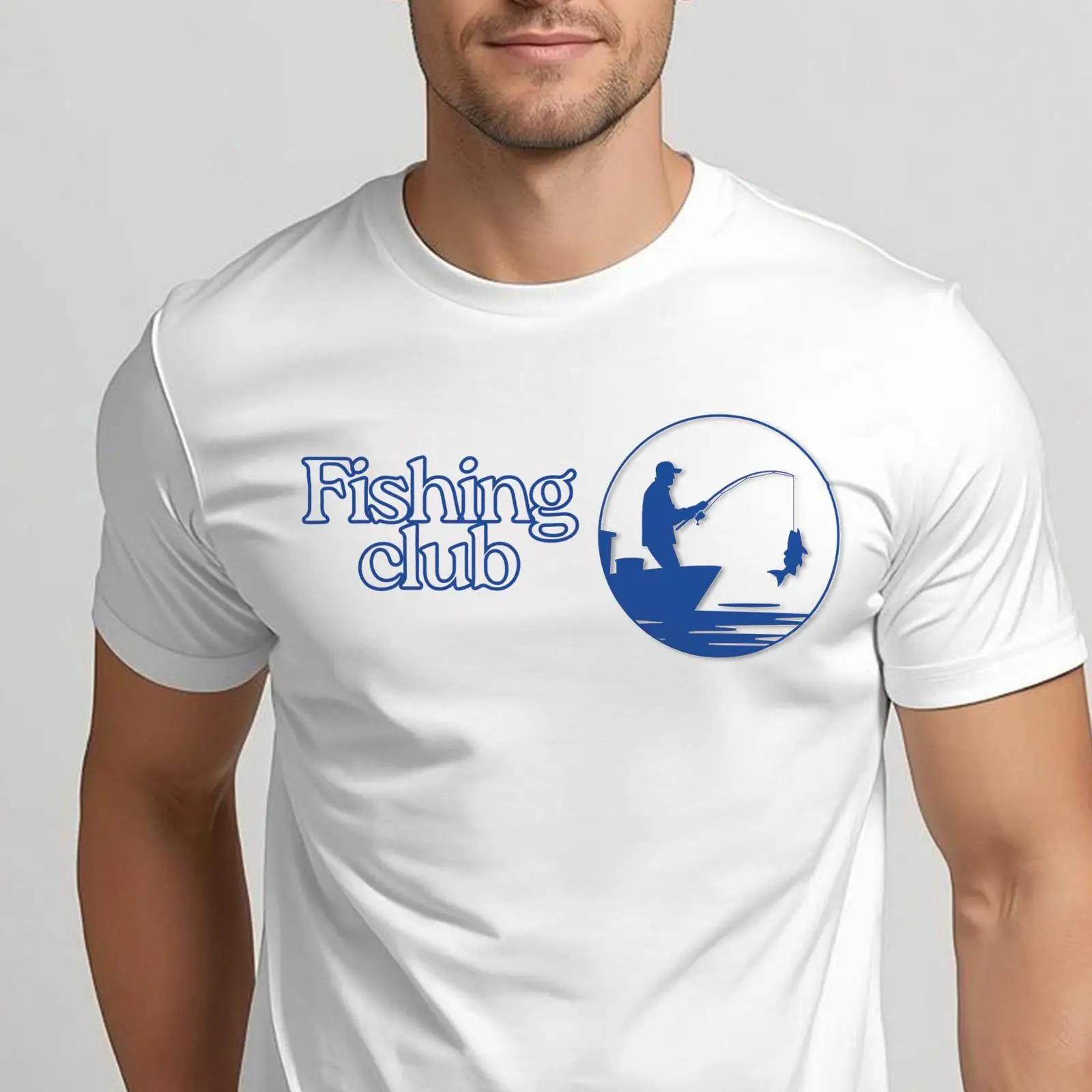 Outdoor Adventure Club - Fishing Club T-Shirt für Herren, Fischer-Silhouette,