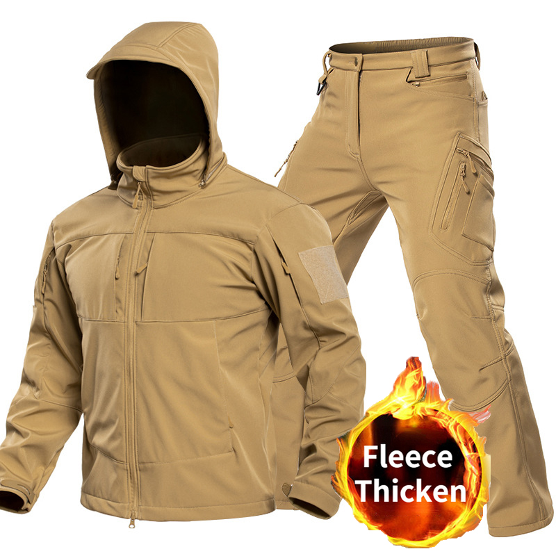 Outdoor Adventurer - Outdoor-Taktikanzug für Herren, Softshell-Jacke mit Kapuze