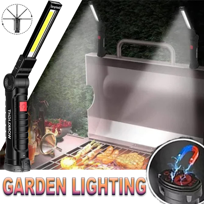 Outdoor Adventurer - Tragbare LED-Taschenlampe mit Magnethaken, Outdoor-Reparatur-Arbeitsleuchte, wiederaufladbare