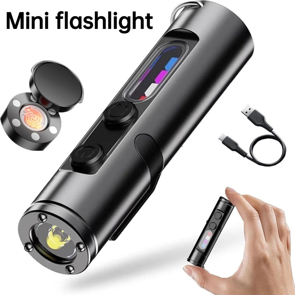 Outdoor Adventurer - Mini Outdoor-Taschenlampe Typ C, wiederaufladbar, LED-Magnet-Taschenlampe
