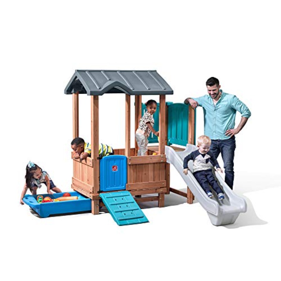Outdoor Adventure For Kids - Woodland Adventure Spielhaus & Rutsche, Kinder-Spielset